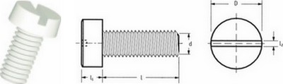 Slotted Cheese Head Screws - PVDF, PP