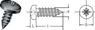 Crossed Pan Head Tapping Screws